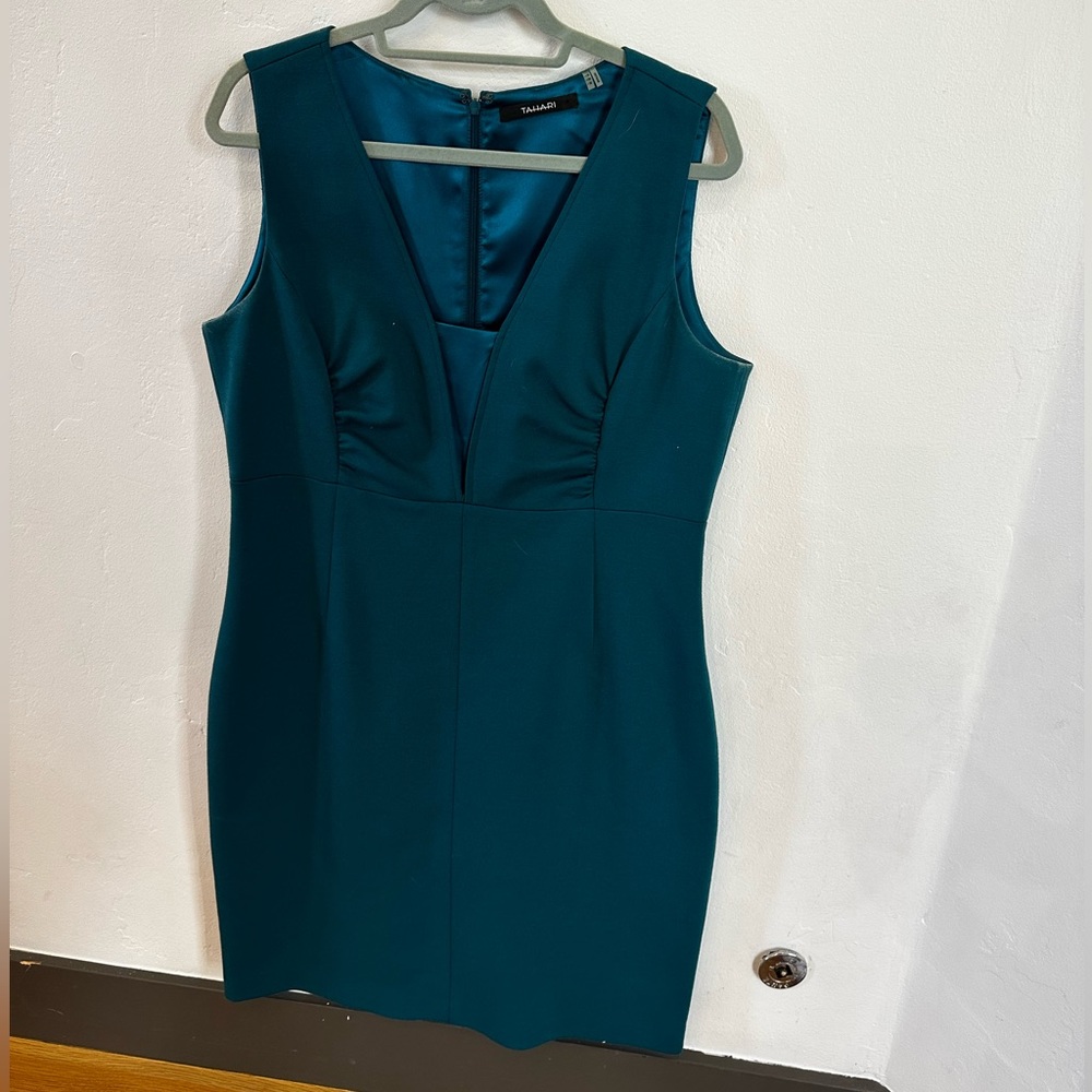 Ellie Tahari liberty dress teal size 16